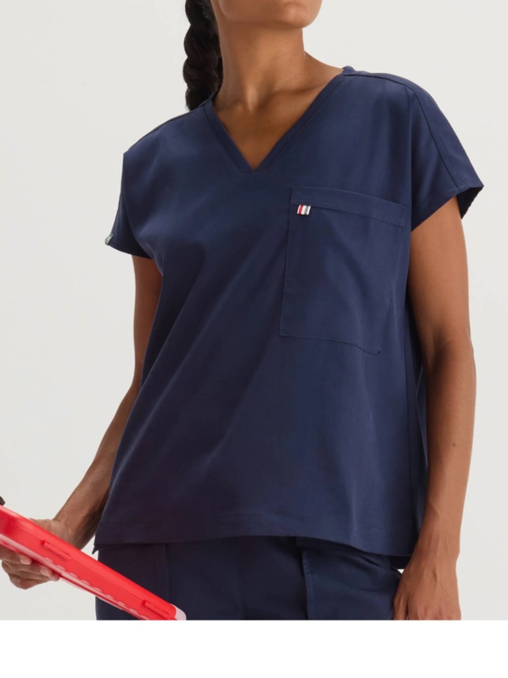 Mediclo Scrubs Set XXL Navy Blue Minimalist Modern Top + Pants
